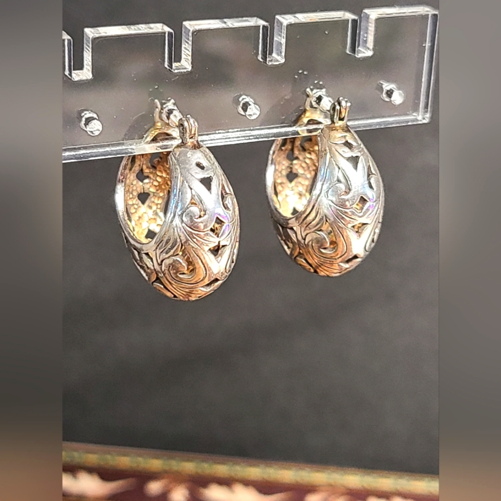 Sterling filigree earrings